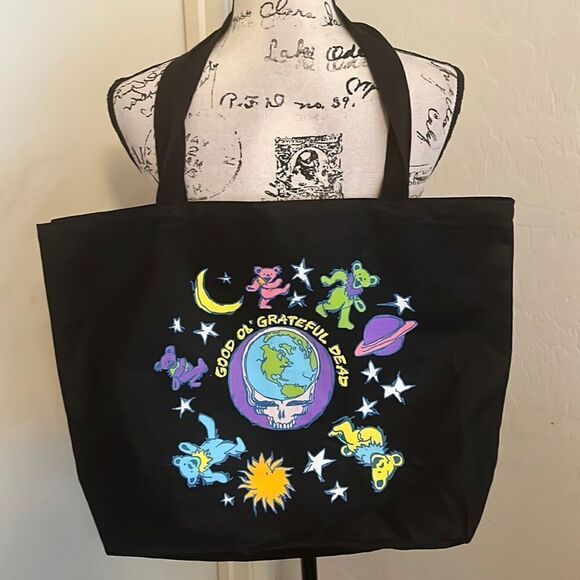Handbags - Grateful Dead Black Dancing Bears Graphic Tote